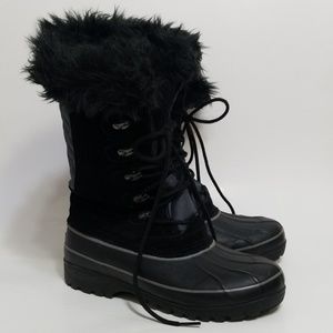 Khumbu Nordic 2 Black Faux Fur Snow Boots 8